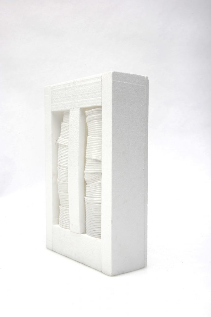 Window (off), 2018, Plastic straws, Styrofoam