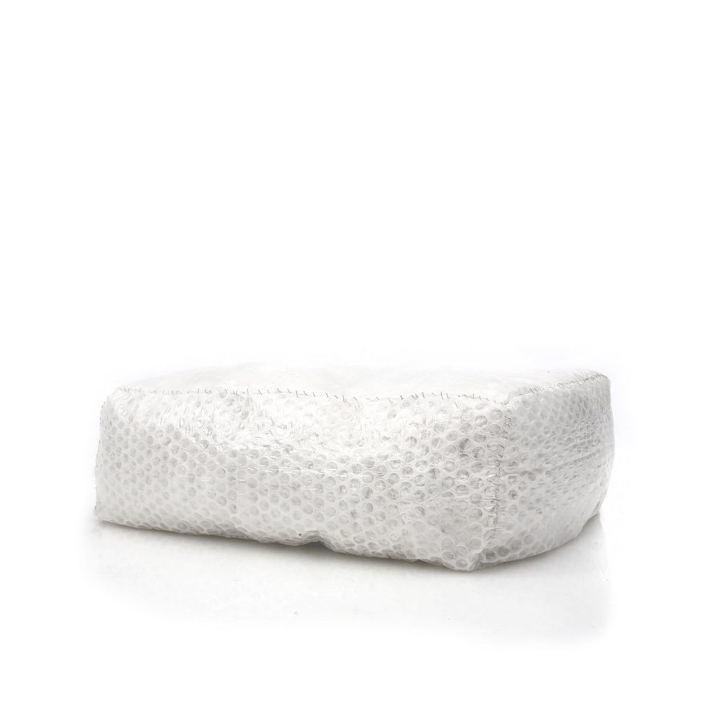 Pillow, 2018, Bubble wrap, paper pulp, thread